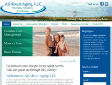 Tablet Screenshot of allaboutagingllc.com